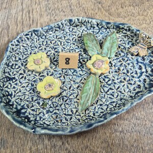 Ceramic Bee Bath | Garden Bird Bath | Handmade in Wales | V21Pottery Pattern 8