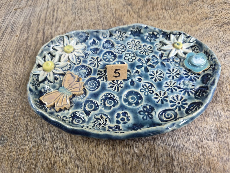 Ceramic Bee Bath | Garden Bird Bath | Handmade in Wales | V21Pottery Pattern 5