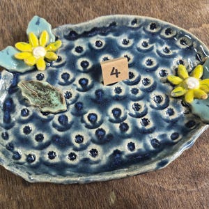 Ceramic Bee Bath | Garden Bird Bath | Handmade in Wales | V21Pottery Pattern 4