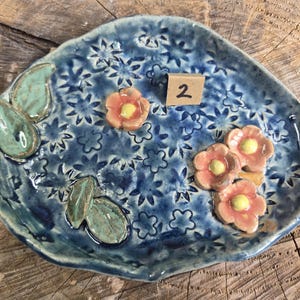 Ceramic Bee Bath | Garden Bird Bath | Handmade in Wales | V21Pottery Pattern 2