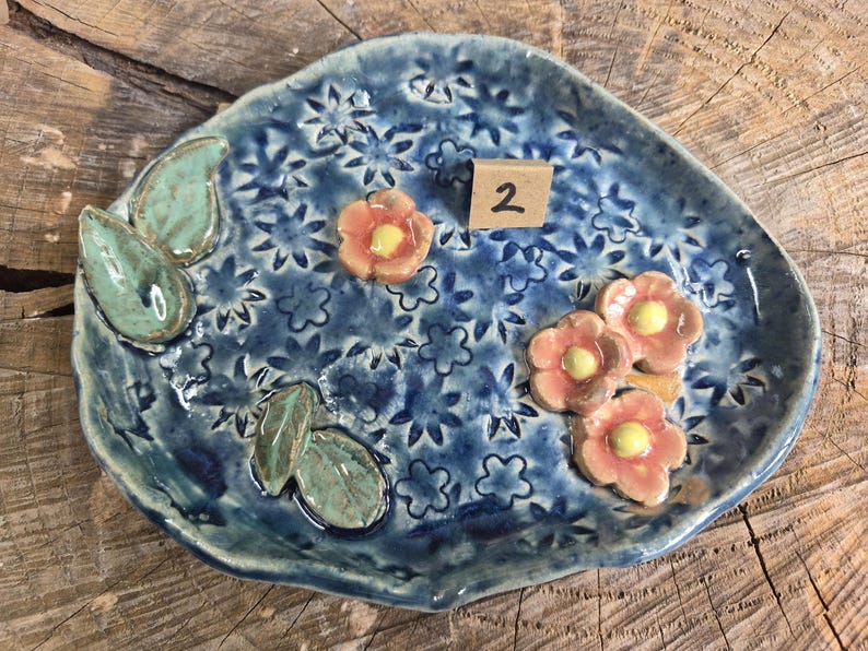 Ceramic Bee Bath | Garden Bird Bath | Handmade in Wales | V21Pottery Pattern 2