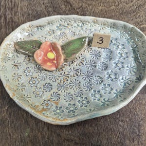 Ceramic Bee Bath | Garden Bird Bath | Handmade in Wales | V21Pottery Pattern 3