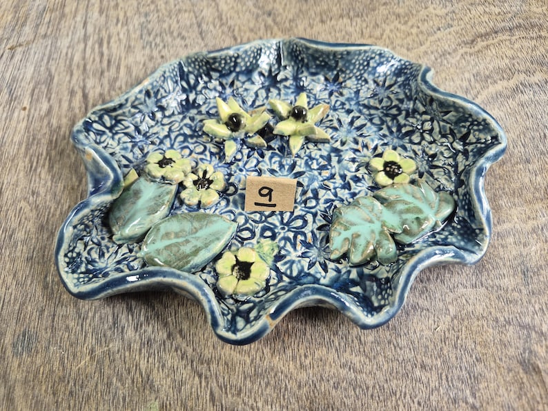 Ceramic Bee Bath | Garden Bird Bath | Handmade in Wales | V21Pottery Pattern 9