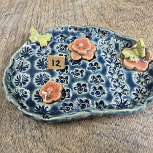 Ceramic Bee Bath | Garden Bird Bath | Handmade in Wales | V21Pottery Pattern 12