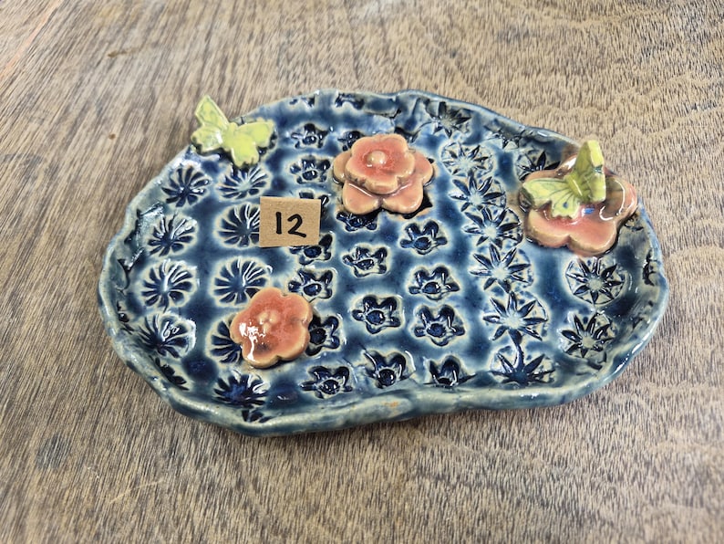 Ceramic Bee Bath | Garden Bird Bath | Handmade in Wales | V21Pottery Pattern 12