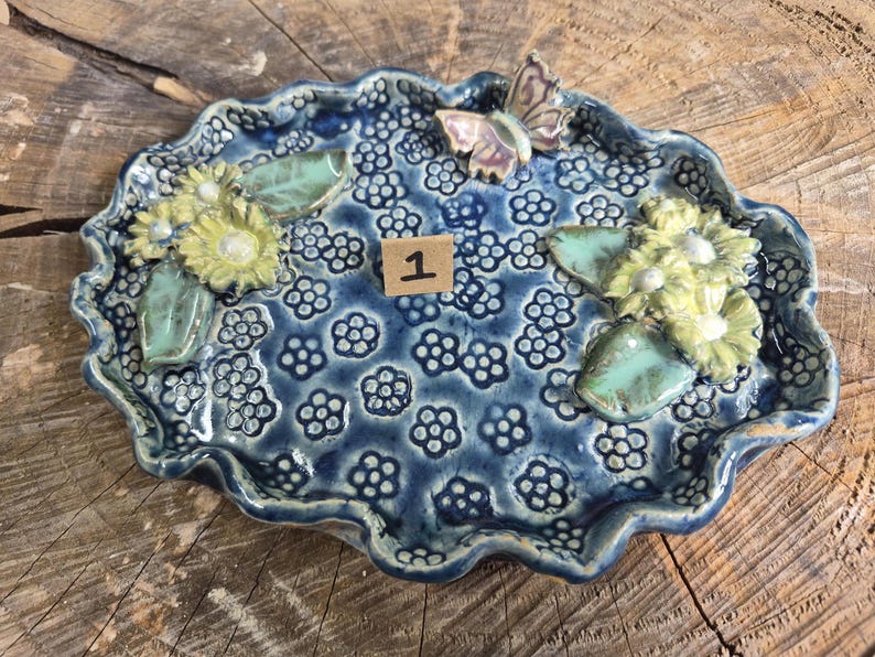 Ceramic Bee Bath | Garden Bird Bath | Handmade in Wales | V21Pottery Pattern 1