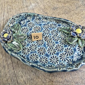 Ceramic Bee Bath | Garden Bird Bath | Handmade in Wales | V21Pottery Pattern 10