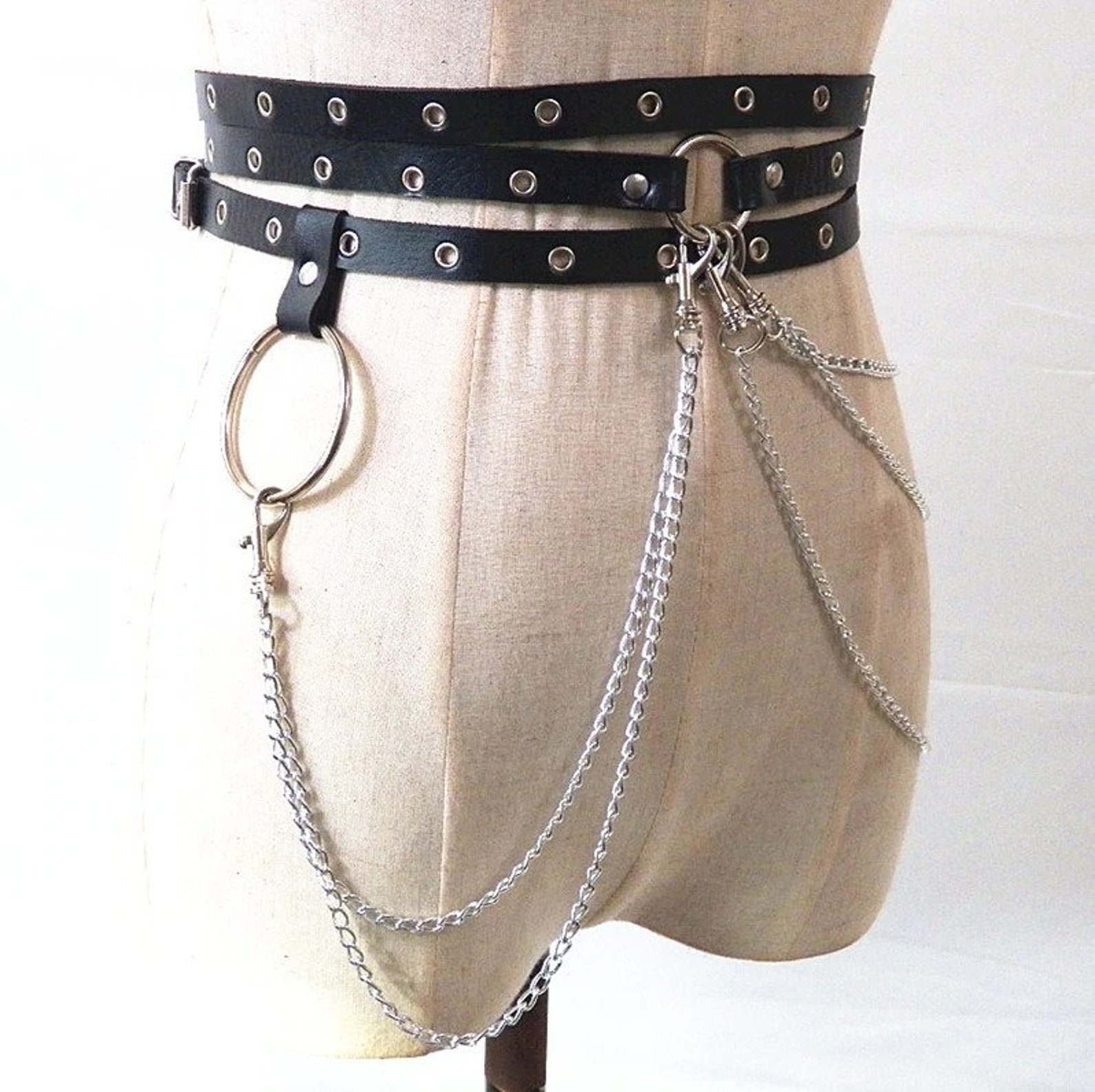 Multichain Punk Waist Belt Cosplay Steampunk Gothic Etsy