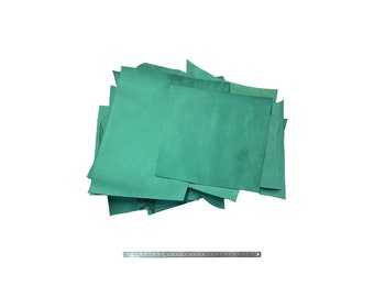 1 Kgr de chutes de cuir de vachette nubuck - Vert Pastel - Choix 1