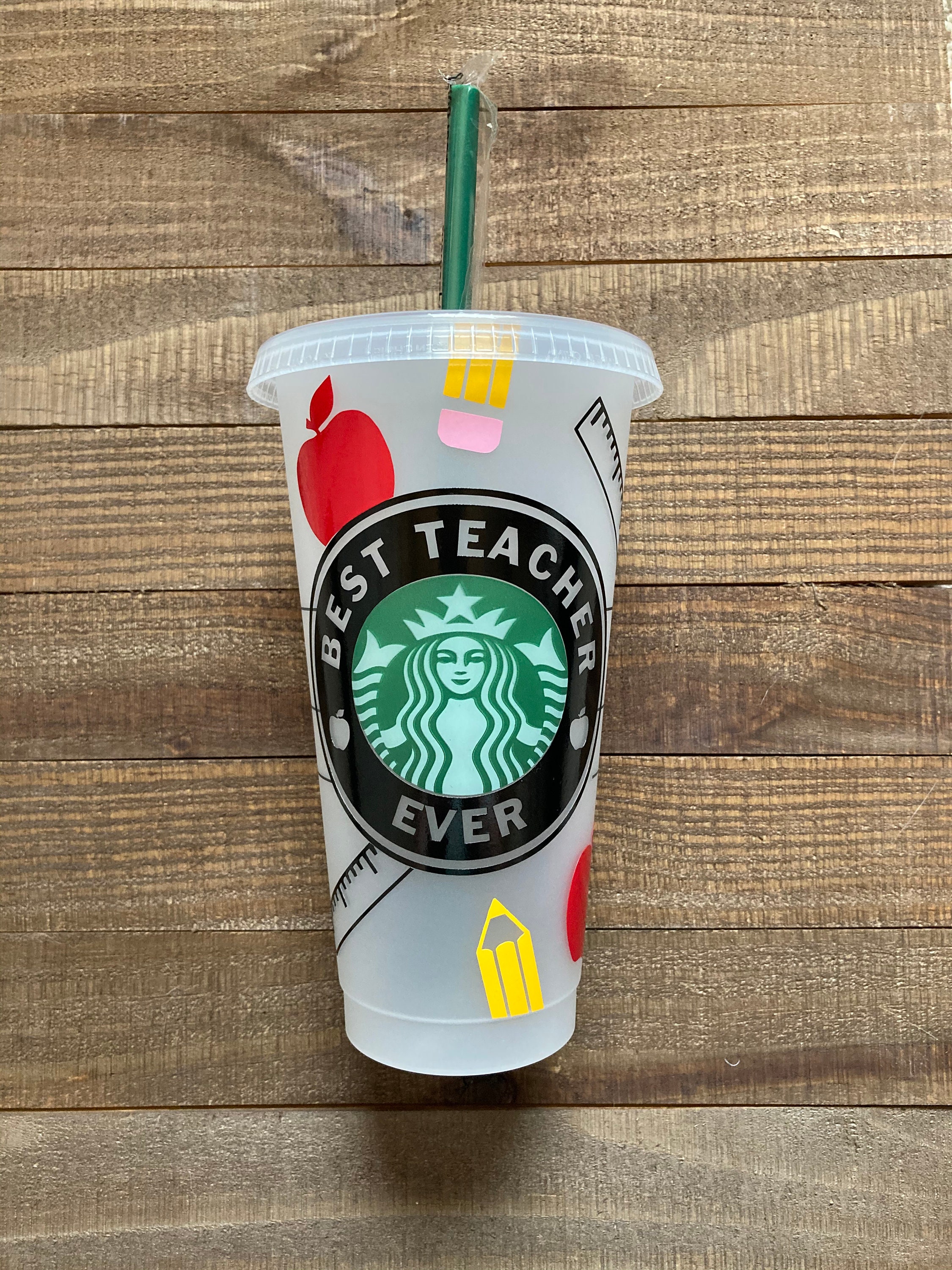 Best Teacher Ever Starbucks Cup Personalized Starbucks Cup Etsy 日本