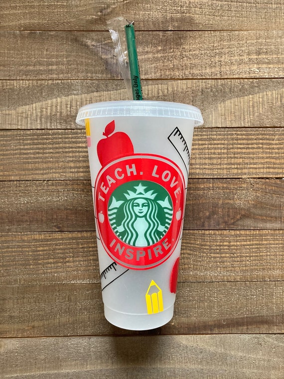 Download Teach Love Inspire Starbucks Cup Personalized Starbucks Etsy