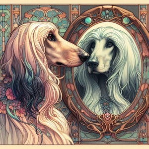 Tarjeta de felicitación para cualquier ocasión: galgo afgano, galgo y whippet