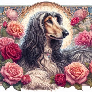 Tarjeta de felicitación para cualquier ocasión: galgo afgano, galgo y whippet