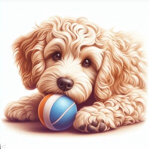 Superbe chiot cockerpoo blond, carte toute occasion au profit des lévriers