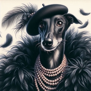 Tarjeta de felicitación para cualquier ocasión con galgo y whippet