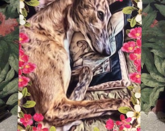 Greyhound Whippet  Lurcher Birthday Greetings Card