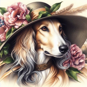 Tarjeta de felicitación para cualquier ocasión con galgo saluki