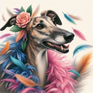 Tarjeta de felicitación para cualquier ocasión con galgo y whippet