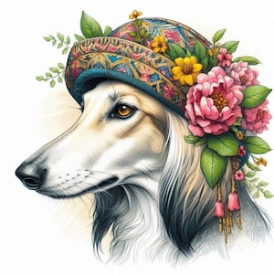 Saluki Greyhound biglietto di auguri per qualsiasi occasione
