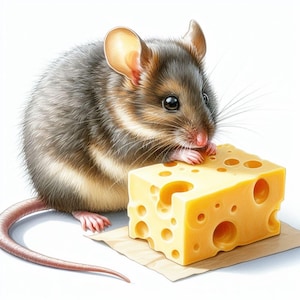 Topo con formaggio, biglietto d'auguri per qualsiasi occasione con Greyhound