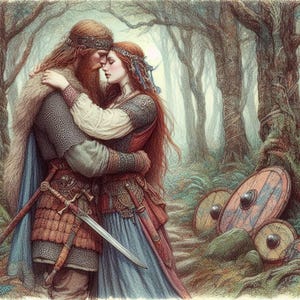 Vichingo, stile Game of Thrones, San Valentino, anniversario, biglietto di nozze