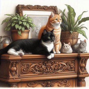 Gatto, levriero, biglietto di auguri per qualsiasi occasione