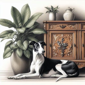 Tarjeta de felicitación para cualquier ocasión con galgo y whippet