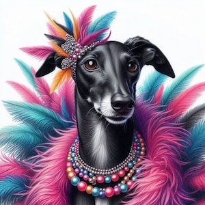 Tarjeta de felicitación para cualquier ocasión con galgo y whippet