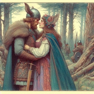 Viking, estilo Game of Thrones, Dia dos Namorados, Aniversário, Cartão de casamento