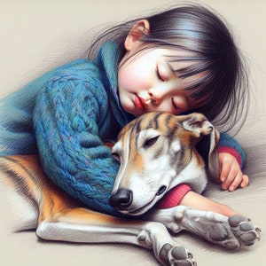 Carte Greyhound Whippet, toutes occasions enfants