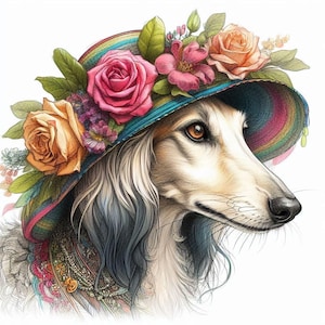 Saluki Greyhound biglietto di auguri per qualsiasi occasione
