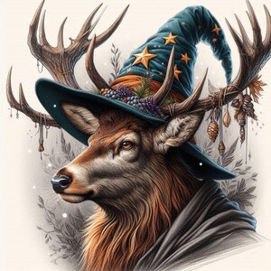 Carte de voeux Stag Wizard, Greyhound, Whippet, toute occasion