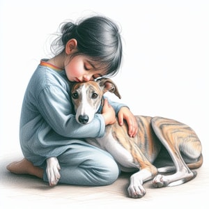Greyhound Whippet, biglietto per tutte le occasioni per bambini