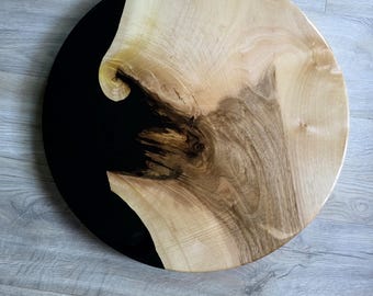 English Walnut x Black Epoxy Charcuterie Board – 18" Serving Board