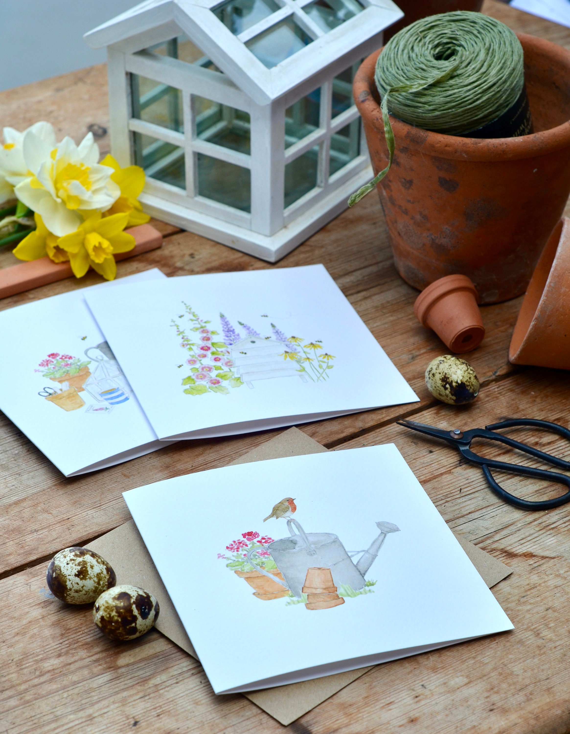 Pack of 3 Blank Garden Cards Traditional Gardening Cottage | Etsy