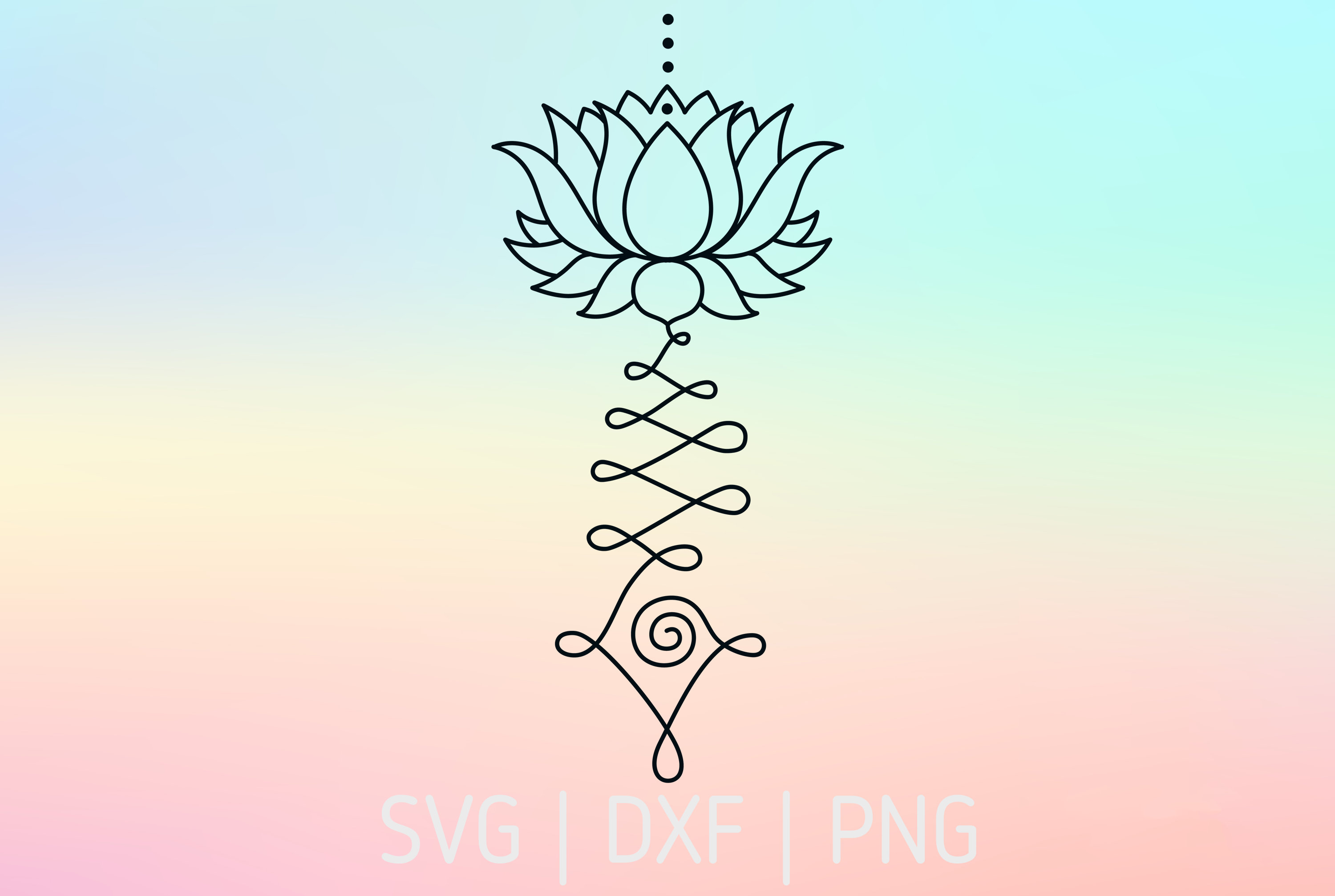 Unalome Lotus Flower Yoga SVG DXF PNG Files For Cricut Yoga | Etsy