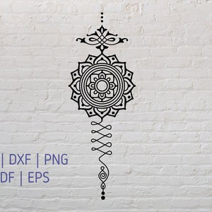 Unalome Vintage Ornament SVG DXF PNG - Sacred Geometry - Files For Cricut Flower Spiritual Symbol - Zen  Crafting Cutting Files
