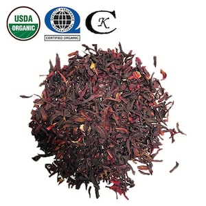Organic Dried Hibiscus Flowers(Cut & Sifted)/Hibiscus sabdariffa/Healthy Herbal Flower Floral Beauty Tea/Bulk Dry Herb/Immunity/Digestion