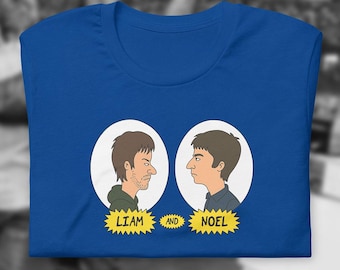 Koszulka Liama i Noela z parodią Beavisa Butt-Heada z lat 90. | Oasis Live 25 Reunion Wonderwall Y2K lata 90.