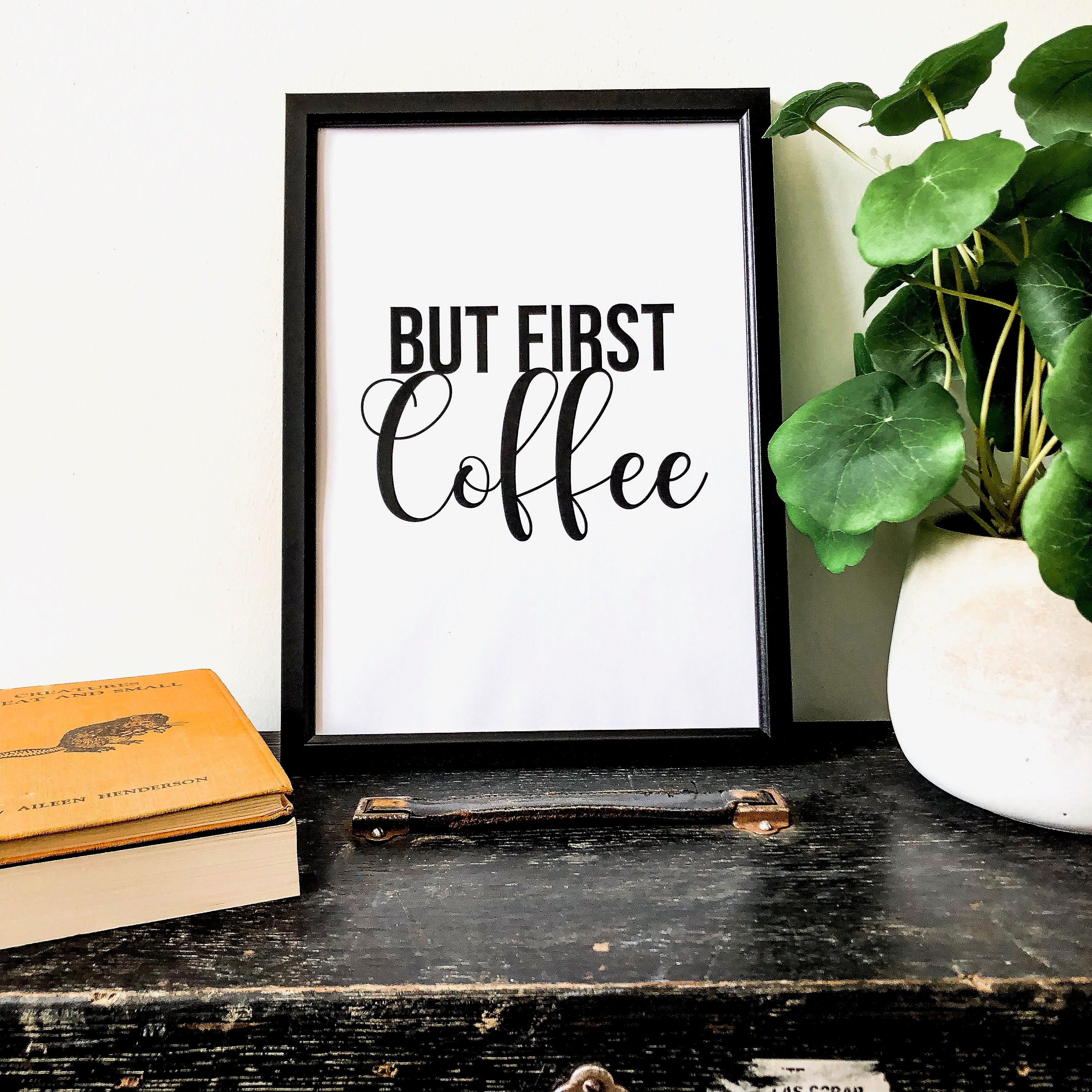 Maar eerst koffie Druk Muurkunst A3 A4 A5 Home Etsy