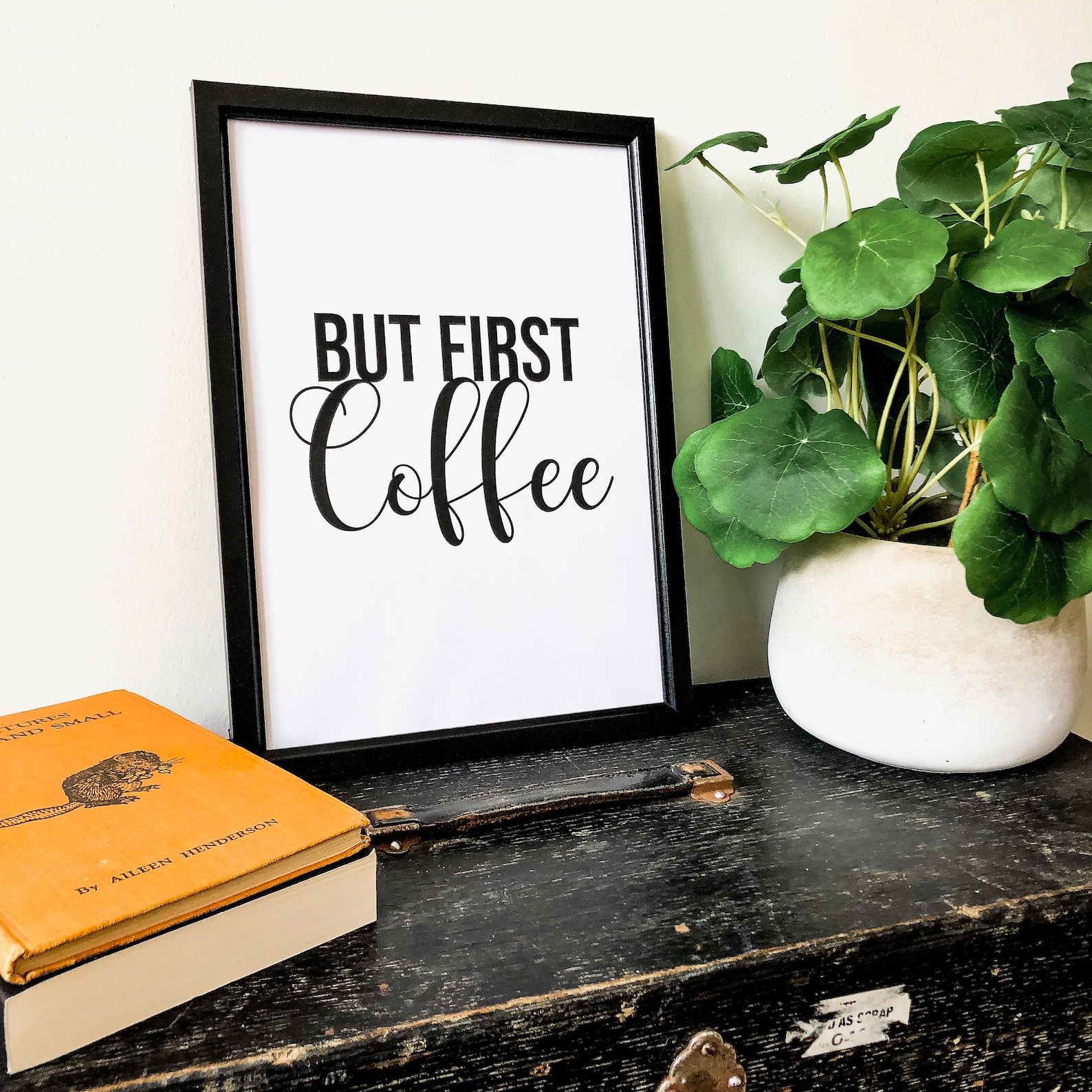 Maar eerst koffie Druk Muurkunst A3 A4 A5 Home Etsy