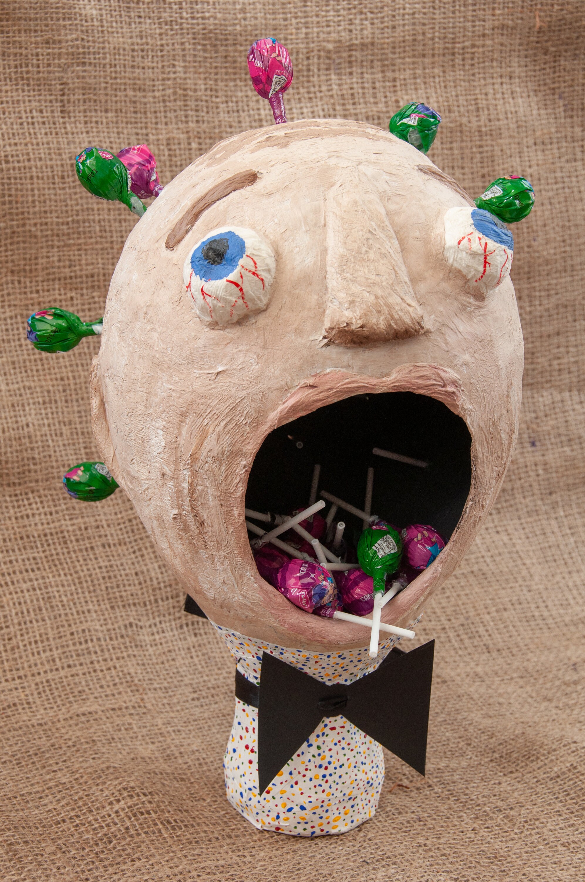 Paper Mache Monster Head For Lollipops Recycled Paper Etsy