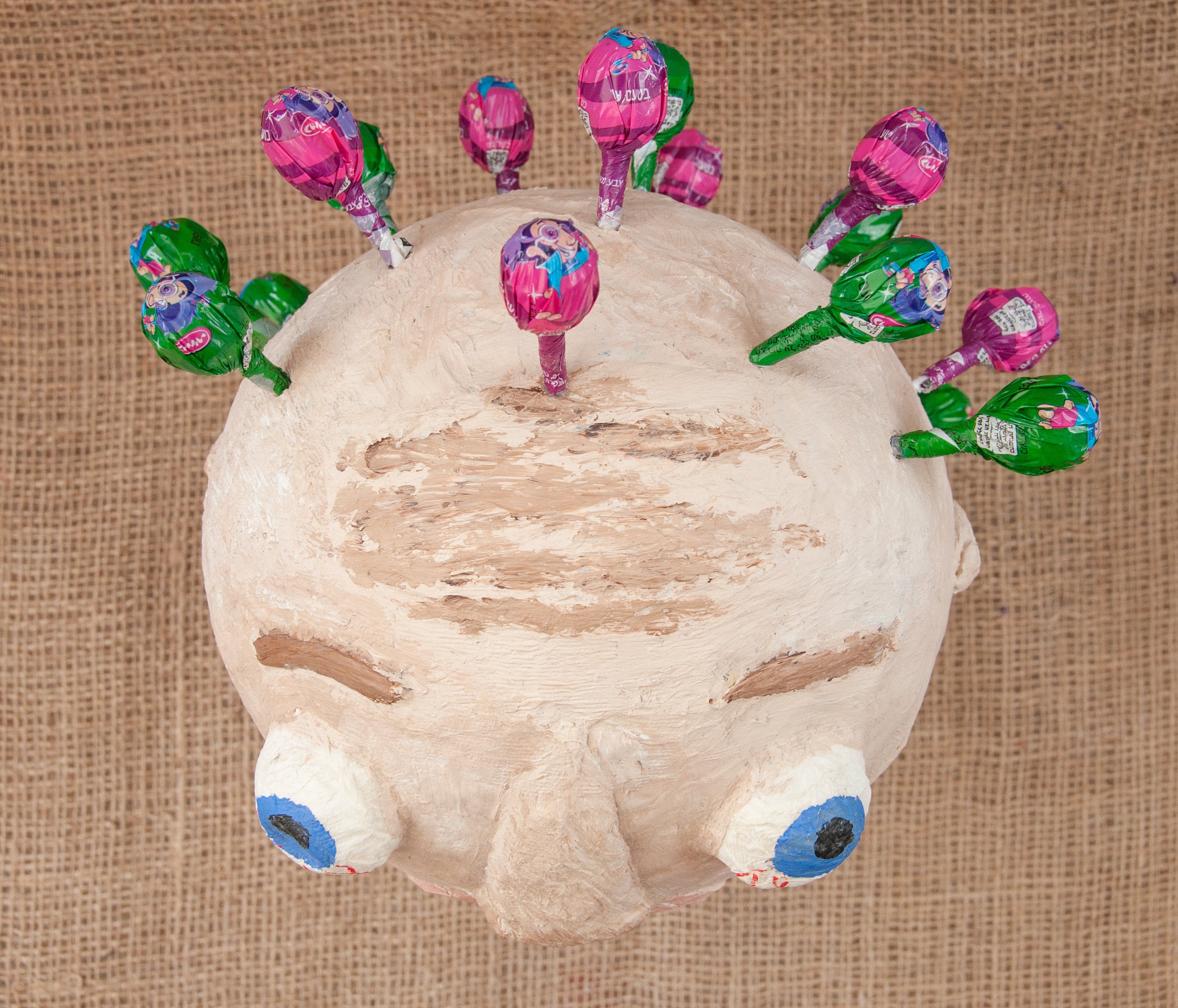 Paper Mache Monster Head For Lollipops Recycled Paper Etsy