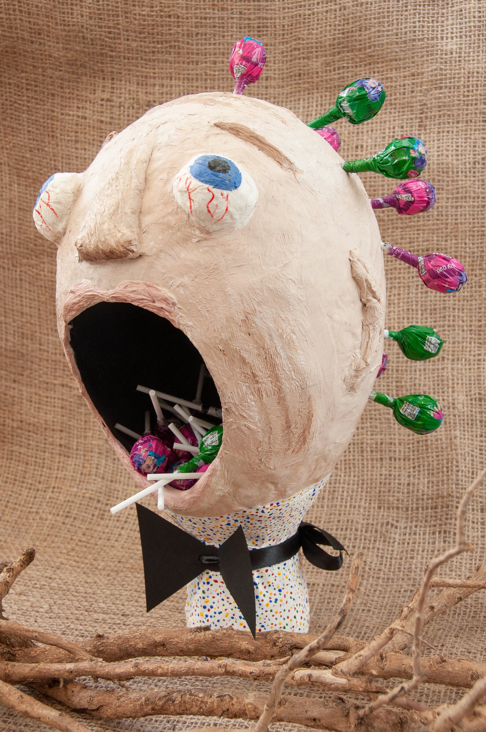 Paper Mache Monster Head for Lollipops Recycled Paper Etsy