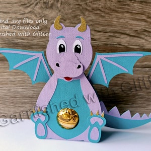 Dragon, Confectionery Holder, Chocolate Egg, wrapper, Digital Cutting File, svg, cricut craft, party gift, easter, egg hunt, kids craft image 1