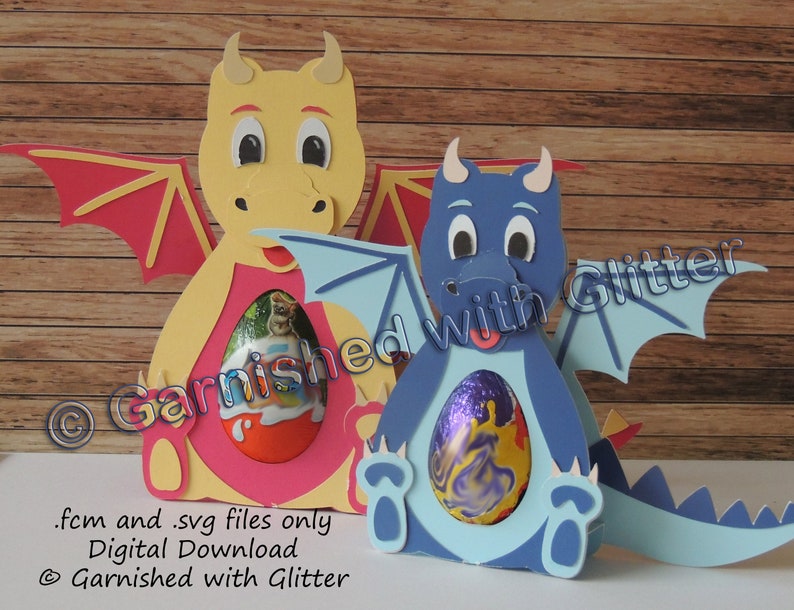 Dragon, Confectionery Holder, Chocolate Egg, wrapper, Digital Cutting File, svg, cricut craft, party gift, easter, egg hunt, kids craft image 7