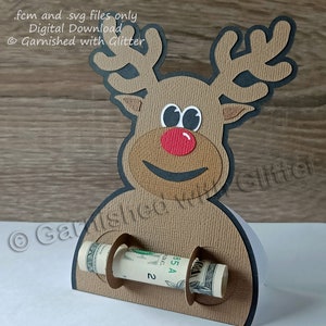Rendieren Geldhouder, Cadeaukaart, Geldhouder voor Kerstmis, Kerstman, svg, Cricut, Silhouet, voor kinderen, kinderen, voor hem, haar