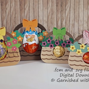 Porte-confiserie de panier de fleurs. Téléchargement numérique des fichiers svg fcm. 5 tailles incluses, confiserie non incluse !