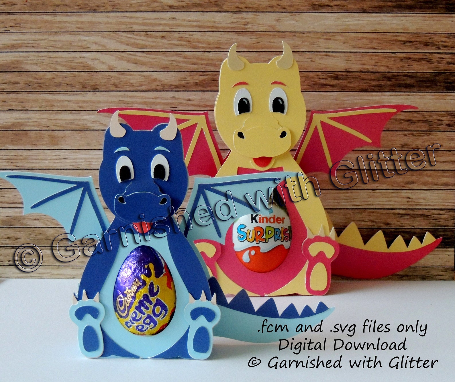 Dragon. Digital Download Cutting Files - fcm and svg. (Suitable for Kinder Surprise, Kinder JOY and Creme Egg - not included!)
