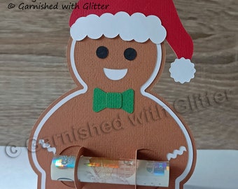 Gingerbread Man Money Holder, Gift Card, Money Holder For Christmas, Father Christmas, svg, Cricut, Silhouette, for Kids, Children, crafts